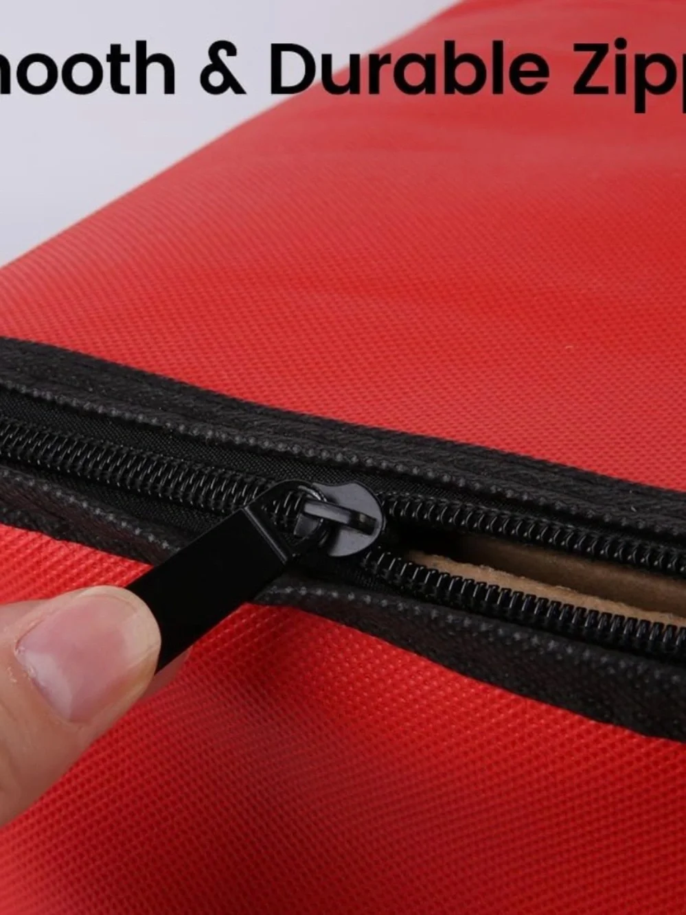 Large Red Insulated Delivery Tote Bag with Black Trim